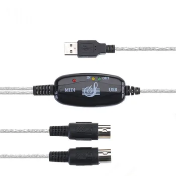 USB-OUT MIDI Interfész, 1,8 m Kábel Átalakító PC Zene Billentyűzet Adapter Kábel Támogatja a Számítógép Win Vista, Mac