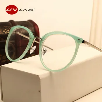 UVLAIK Divat Optikai Szemüveg Átlátszó Lencse Rövidlátás Szemüveg Nők Vintage Fém Szemüveg Női Márkás Szemüveg Keretek