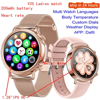 V25 Intelligens Karóra Női Test Hőmérséklete Okos Karkötő, IP67 Vízálló Vérnyomás VS GW33 V23 Smartwatch Andriod IOS Telefon