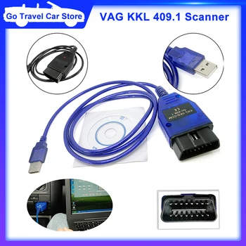 VAG-COM 409.1 Vag 409Com vag 409.1 kkl OBD2 USB-s Diagnosztikai Kábel Szkenner Interfész VW Audi Seat Skoda Volkswagen