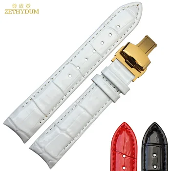 Valódi bőrből készült karkötő, Világos bőr watchband 18mm a tissot T035210A T035207 nézni zenekar karóra öv női óraszíj