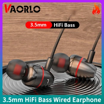 VAORLO In-Ear 3,5 mm-es HiFi Bass Vezetékes Fülhallgató HD Mic Idegesítő Törlése Sztereó Zene Fejhallgató Vízálló Sport Játék Fülhallgató