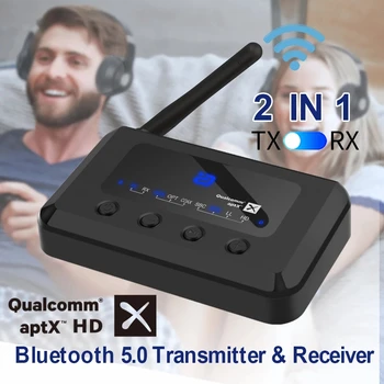 Vezeték nélküli Bluetooth-5.0 HD Audio vevő adó aptX LL /HD 2-In-1 Audio Adapter TV/Hangszóró Optikai, Koaxiális 3,5 m MR265