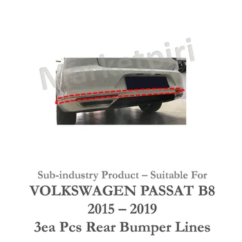 VW Passat B8 Hátsó Lökhárító Króm Vonalak 2015-2019 Autó Tartozékok Hátsó R-Line Sport Tuning TSI Highline FSI TDI
