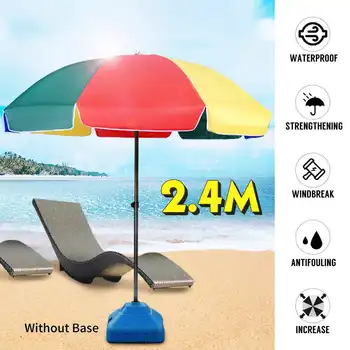 Vízálló 2,4 M Kerti Napernyő, Terasz Napellenző Esernyő Fedél Árnyékában Garden Beach UV Nap Menedéket Hinta Tartozékok nélkül Bázis