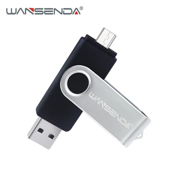 WANSENDA Fém USB Flash Meghajtó OTG Pen Drive, 256 gb-os 128 GB 64 GB 32 GB, 16 GB 8 gb-os Pendrive Okos Telefon, Kettős Csatlakozó Micro USB-Stick