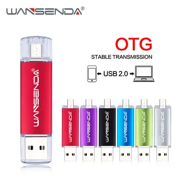 WANSENDA Multifunkcionális OTG USB Flash Drive, 256 128 GB 64 GB 32 GB, 16 GB 8 gb-os Pendrive 2 az 1-ben Micro USB & USB 2.0 Flash Memória
