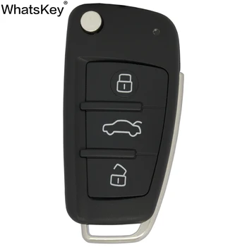 WhatsKey 3 Gomb Összecsukható Távoli Flip Kocsi Kulcsot az Esetben Shell Cover Audi A6L A3 A4 A6 A8, Q7, TT 2008 2009 2010 2011 fob Auto-ügy