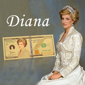 WR A Princess Diana 24 karátos Színes Arany Bankjegy Gyűjthető Üzleti ajándék Ajándékok Papír Pénz Karácsonyra