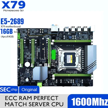 X79T X79 Turbo Alaplap LGA2011 ATX Kombók E5 2680 CPU 4db x Támogatja a 64 gb-os DDR3 1600 mhz-es RAM PC3 12800R PCI