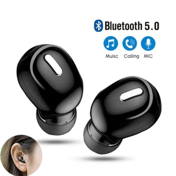 X9 Mini-Fül BT 5.0 Fülhallgató Vezeték nélküli Mini Fejhallgató Sztereó Sport Fülhallgató, Headset Mikrofonnal IPhone Xiaomi Samsung