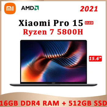 Xiaomi Mi Notebook Pro 15 2021 Ryzen Kiadás AMD Ryzen 7 5800H OLED Kijelző 15.6 Inch Win10 Laptopok, 16GB RAM, 512 gb-os SSD Számítógép