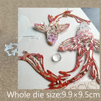 XLDesign Kézműves fémforgácsolási Meghalni vágott meghal 2db Koi hal dekoráció scrapbook Album Papír Kártya Kézműves Dombornyomás meghalni darabok