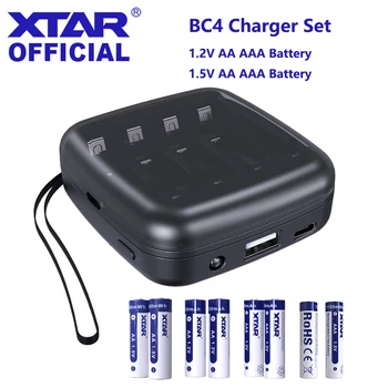 XTAR Akkumulátorok Meghatározott 1.2 V AA AAA Elem 1.5 V AA AAA Újratölthető Li-ion Akkumulátor BC4 Töltő