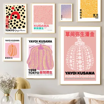 Yayoi Kusama Pöttyös Absztrakt Tök Örökre Wall Art Print Vászon Festmény Északi Poszter Fali Képek Nappali Dekor