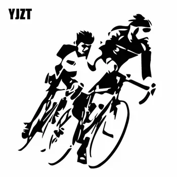 YJZT 14.5 CM*16.3 CM Kerékpározás Kerékpár BMX Menő Verseny Vinly Matrica Érdekes Dekoráció Autó Matrica Fekete/Ezüst C27-0660