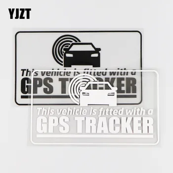 YJZT 15.5X8.9CM Ez Vehiclle Van Felszerelve GPS TRACKER Autó Matrica Kreatív Rajzfilm Vinyl Matrica Fekete/Ezüst 4C-0148