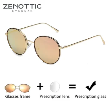 ZENOTTIC Receptet Polarizált Napszemüveg Női Rövidlátás Optikai Szemüveg UV400 Polaroid Kerek Mértékben Nap Szemüveg Shades
