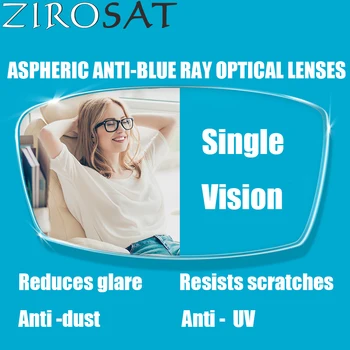 ZIROSAT Aszférikus Anti-Blue Ray MR-8 1.61 index Szuper Kemény Optikai Szemüveg Egységes elképzelés Blue Ray Blokkolja a Keret nélküli