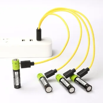 ZNTER 4DB/készlet AA Újratölthető Akkumulátor 1,5 V 2A 1250mAh USB Töltő, Lítium Akkumulátor Volta Micro USB Kábel
