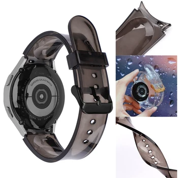 Átlátszó Átlátszó TPU Szíj, A Samsung galaxy óra 4 Klasszikus 46mm 42mm/44mm 40mm Smartwatch Szilikon Zenekar Ívelt végén Watchband