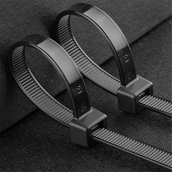 Én-zár műanyag, nylon nyakkendő 15 DB fekete 5X250cable nyakkendő rögzítő ring5X300 kábel nyakkendő zip pakolások heveder nylon kábel nyakkendő készlet