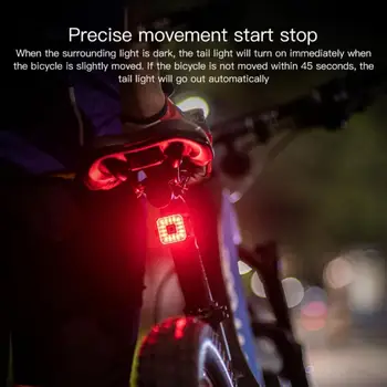 ÚJ 3 mód Kerékpár féklámpa Intelligens Szenzoros Farok Hátsó USB-Töltés LED Vízálló Biztonsági TailLamp Kerékpár hátsó Lámpa