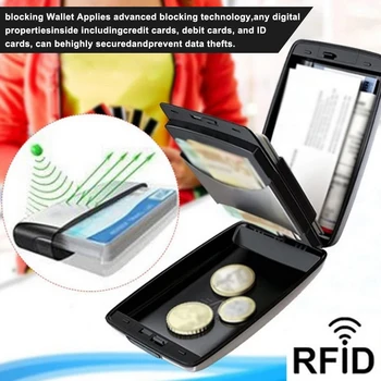 Új Biztonságos RFID Betét történő Pénztárca Hitelkártya Birtokos Tárca Férfiak Nők Fém RFID Vintage Alumínium Táska Dropshipping