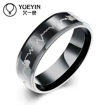 Új Divat titán-acél gyűrű a férfiak Menyasszonyi Készletek ujját gyűrűk magas minőségű crystal új design gyűrű Nagykereskedelmi ár R019-A-8