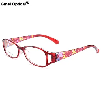 Új Érkezés Gmei Optikai Színes Nők Teljes Felni Optikai Szemüveg Keretek Urltra-Fény TR90 Műanyag Női Rövidlátás Szemüveg M5098